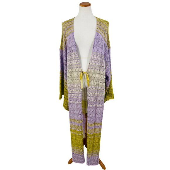 RARE Free People Boho Bell Sleeve & Side Slits Kimono Cardigan - Picture 2 of 16